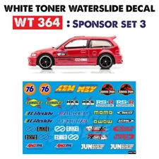 WT364 White Toner Waterslide Decals # SPONSOR SET 3 #Custom 1:64 Diecast