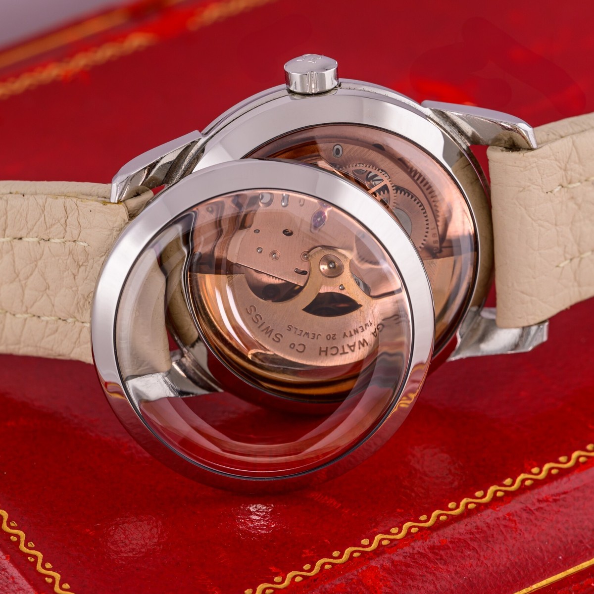 Snap-Back Sapphire Exhibition Caseback for 1950s Seamasters and
