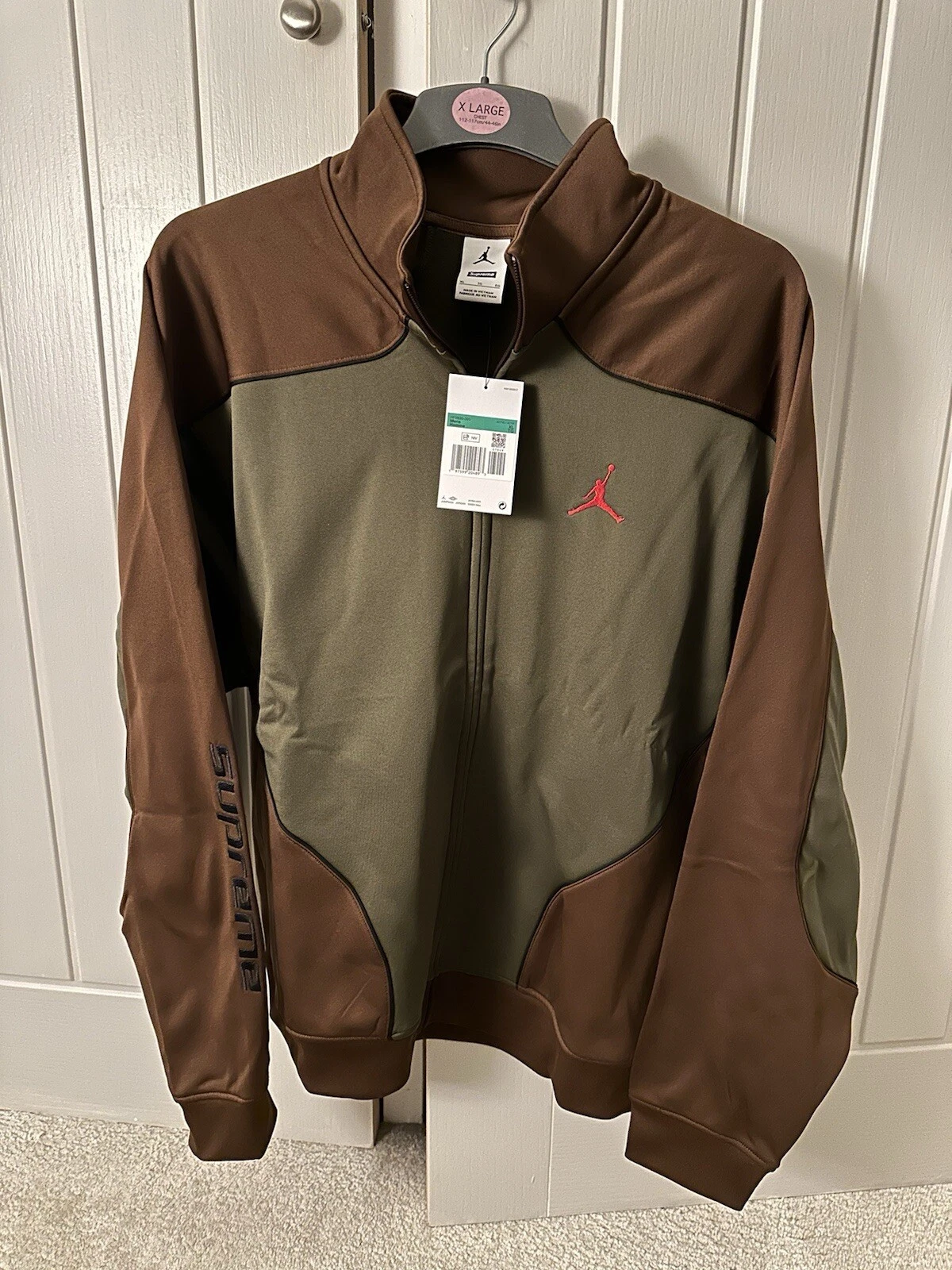 Veste de survêtement Supreme Jordan Tricot   Olive   Taille XL   Neuve
