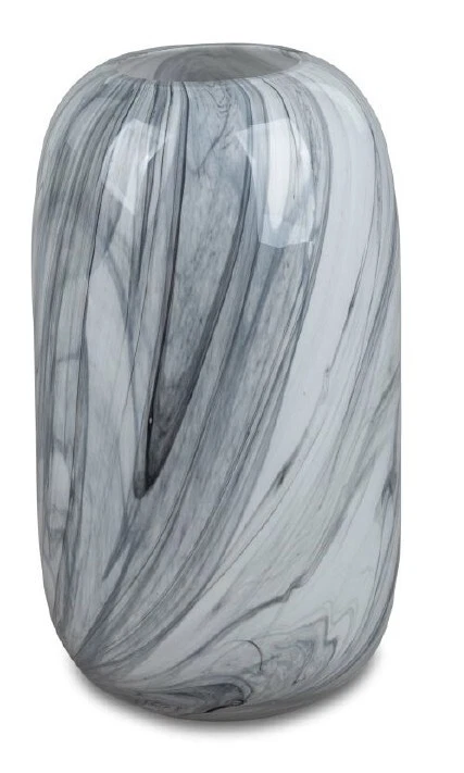 formano Vase schwarz-weiss marmoriert 15x27cm aus farbigem Glas 806079