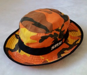 复古90s Spy Optic 黄色橙色迷彩桶船帽子钓鱼帽沙滩音乐节 Ebay