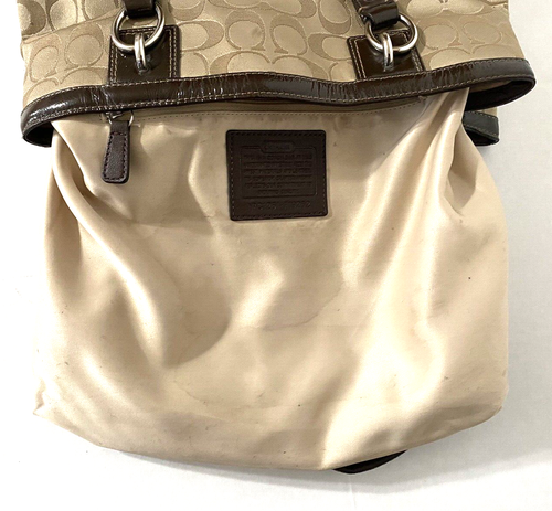 Coach C1261-F19262 Braun Signatur Satin Umhängetasche Beuteltasche Schultertasche (12"x12"x4") - Bild 8 von 11