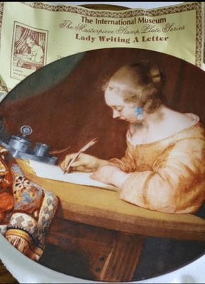 International Series by Design Lady Writing A Letter Collector Plate