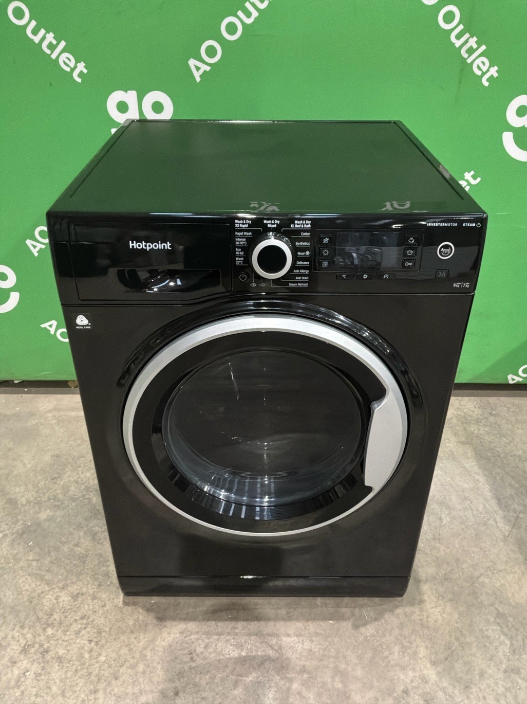 Hotpoint 9Kg / 7Kg Washer Dryer 1600 rpm - Black - E - NDD9725BDAUK #LF121077