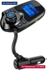 Nulaxy Bluetooth 5.4 Car Adapter FM Transmitter with 1.44" LCD Screen Black