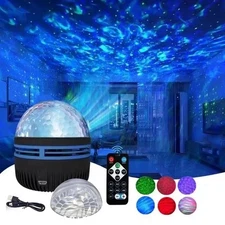 2 in 1 Northern Galaxy Light, Northern Lights and Ocean Wave Projector with R...