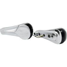 Alloy Art LED Front Signal Lights w/ Clear lens/Amber LEDs-Chrome finned-RGFS2-1