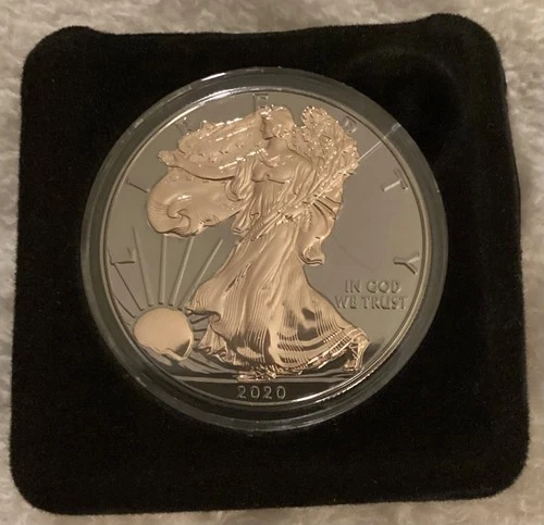 2020 Black Ruthenium Rose Gold .999 Silver Eagle BRILLIANT UNC Limited Edition