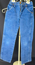 Wrangler Boys Straight Denim Jeans 8 Slim Medium Wash Zip/Button 13MWZBP 263