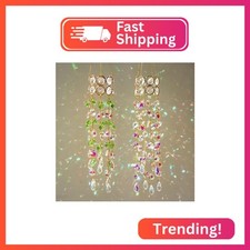 2 Pack Crystal Suncatchers for Window Hanging Rainbow Makers,17inch