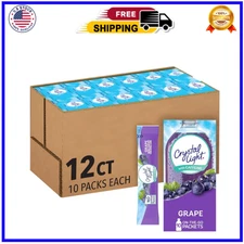 Crystal Light Grape Naturally Flavored Powdered Drink Mix with Caffeine, 120 ct