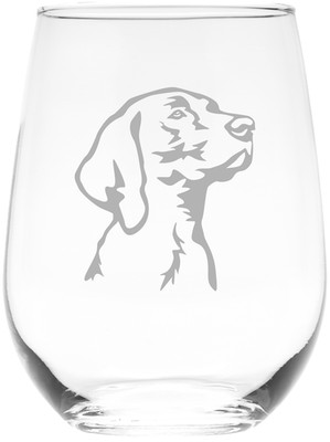 German Shorthaired Pointer Themed, Dog Stemless Wine Glass - 17 oz.