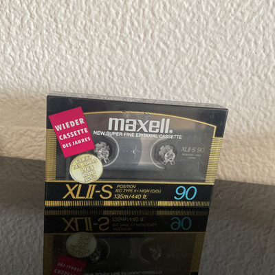1x MAXELL XL II-S 90 Cassette Tape 1986 + OVP + SEALED + Casette des Jahres 1988