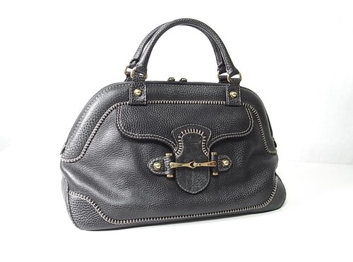 Gucci Horsebit Handbag Vintage Leather Black Women's Used From Japan