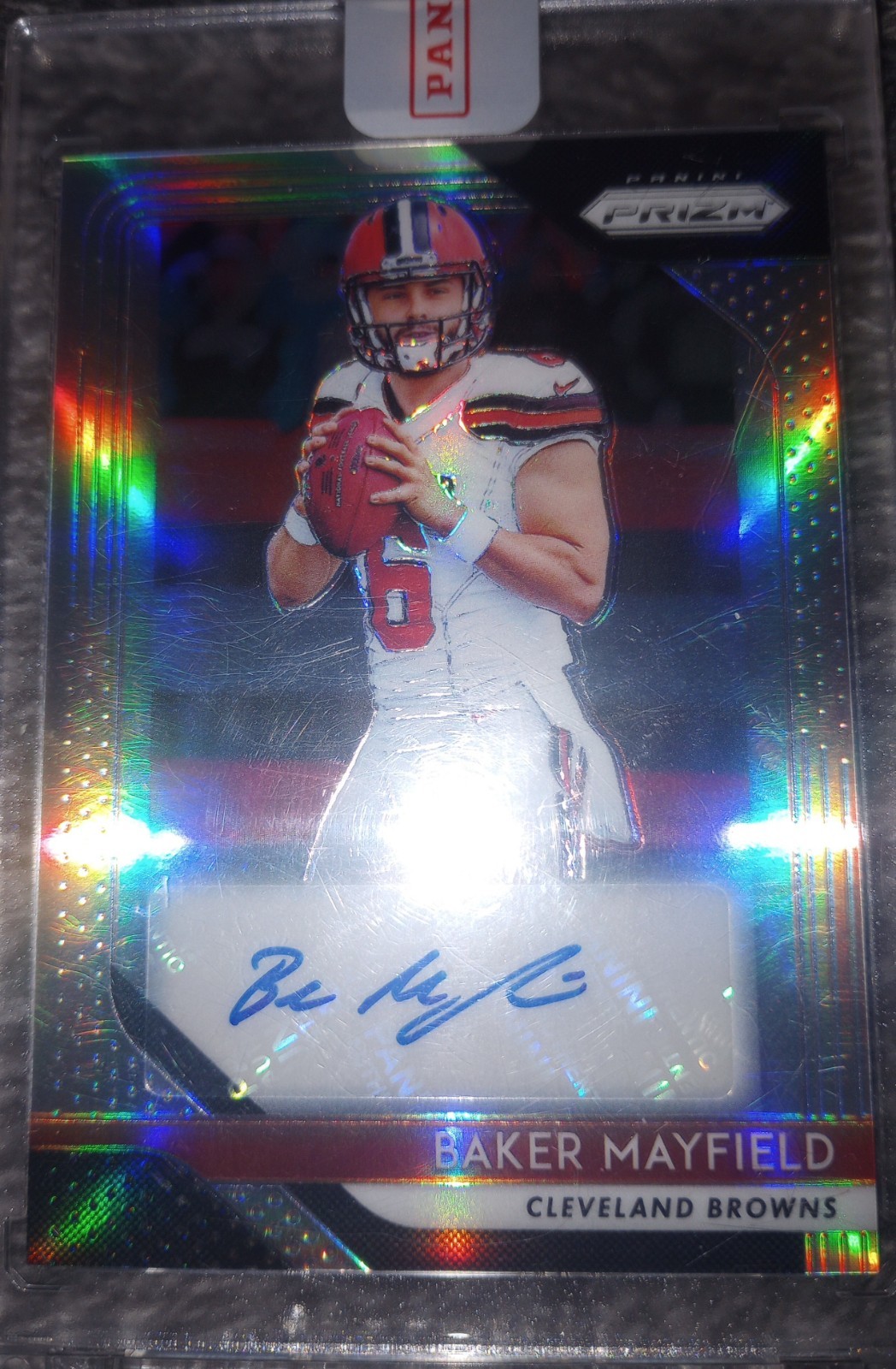 2018 Panini Prizm Baker Mayfield RC Rookie Silver Auto RA-BM Buccaneers Browns 