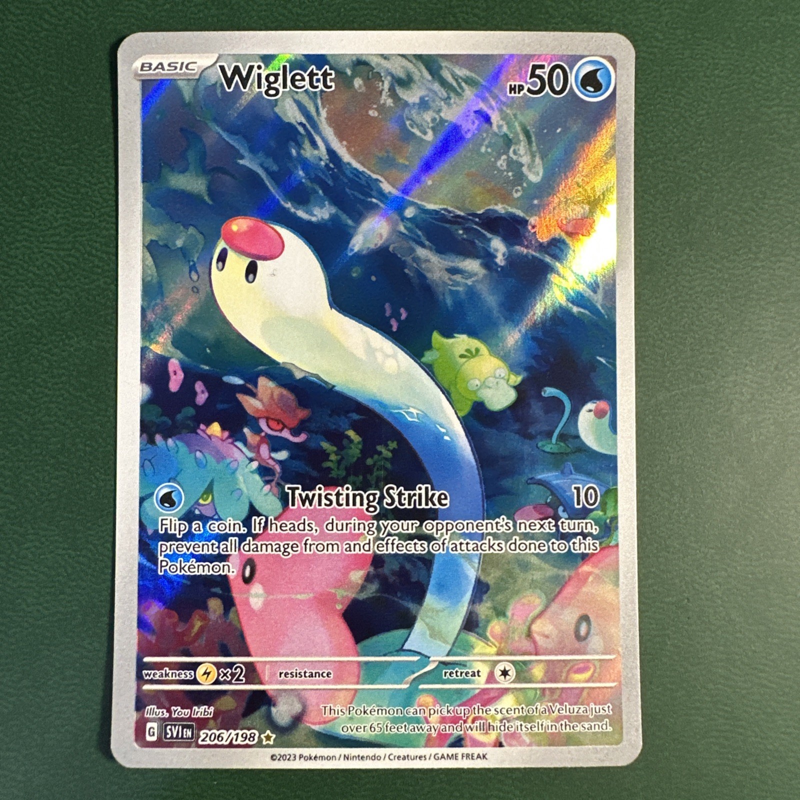 Pokemon Wiglett  206/198 Illustration Rare Holo Card