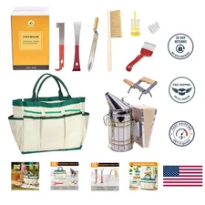 Beekeeping Starter Kit with Bee Smoker, Queen Marking Tools & 9 Essential Items