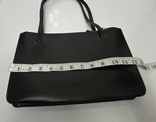 Marks & Spencer Black Faux Leather Handbag 12” x 8” Classic Everyday Bag 