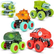 Dinosaur Toys for 2 3 4 5 Year Old Boys, Push Pull Friction Powered Dinosau...