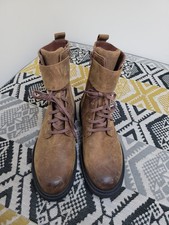 New Clarks Orinoco Adjustable Lace Up Nubuck Boots Size 3.5 EU 36 Brown Snuff
