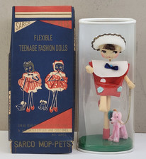 Vintage anni '60 Sarco Japan Big Eyes posa mop-pets flessibile adolescente moda bambola