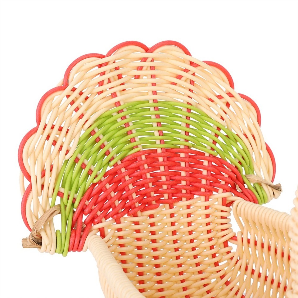 ^Cute Desktop Mini Turkey Shape Storage Basket HandWoven Basket Home ...