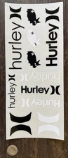 Hurley Sticker Pack 11 On Each Sheet. Special Collectors Edition! Black & White