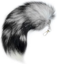 Fluffy Real Fox Fur Tail Keychain Tassel Bag Cosplay Toy Handbag Accessory Hook