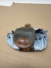 Vintage Distressed PU Leather Hook Multi-Color Key Coin Pouch Wallet Case Bag