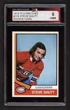 1974-75 OPC #316 STEVE SHUTT ROOKIE CARD KSA 8 NEAR MINT-MINT