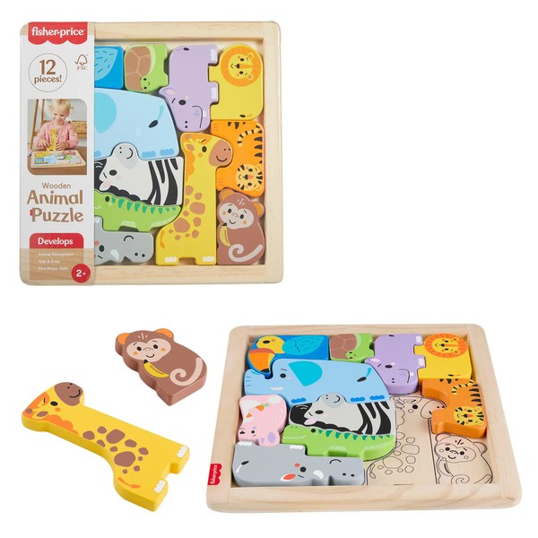 194735295890 Fisher-Price ZwierząTka Drewniane Puzzle UkłAdanka Fisher Price-image