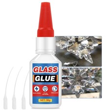 Strong Glass Glue, 30g Clear Glue for Repair, Fast-Cure Rearview Mirror Adhes...