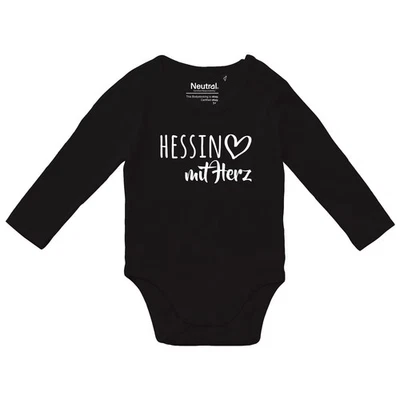 HELLWEG DRUCKEREI Baby Body Hessin mit Herz Geschenkidee Hessin Geschenk Präsent Mitbringsel Souve