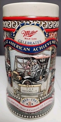 Miller High Life Beer Stein Mug Great American Achievements The Model-T 1908 New