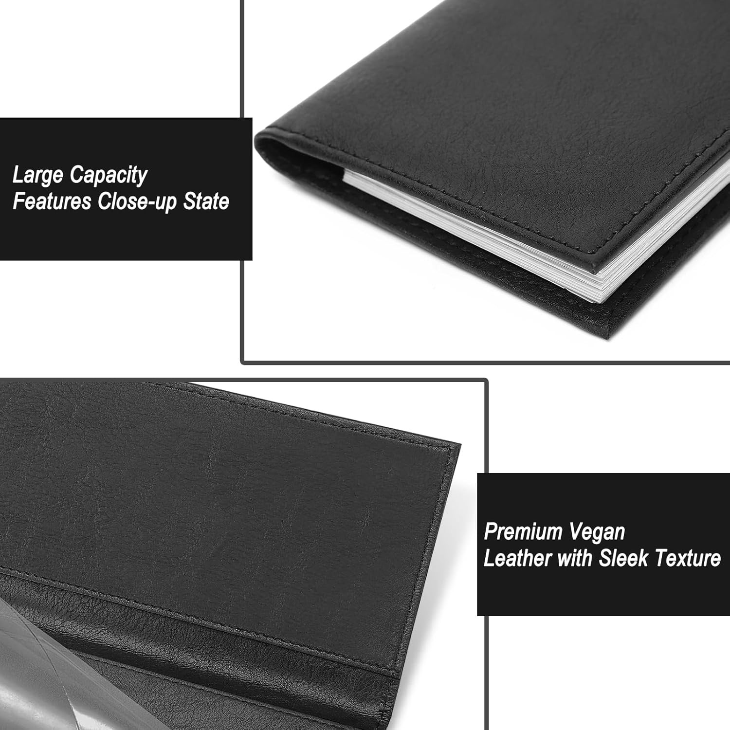 как выглядит Leather Checkbook Cover for Top Side Tear Registers Duplicate Checks with Plas фото