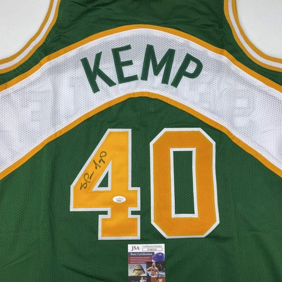 Autographed/Signed SHAWN KEMP Seattle Green Basketball Jersey JSA COA Auto - Image 2 of 4