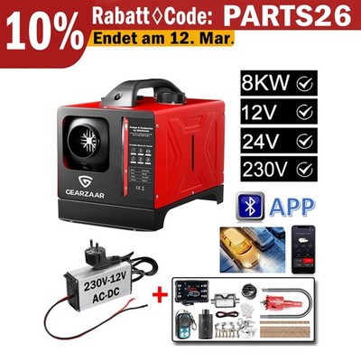 8KW 12V 24V 230V Standheizung Lufterhitzer Bluetooth DieselHeizung Hus Auto RVs
