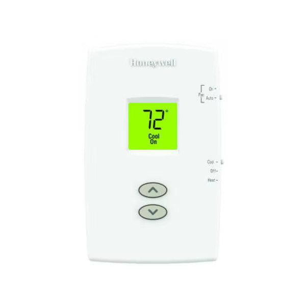 Vertical Non-Programmable Thermostats, 1 H, 1 C, Hardwired/Battery, 20/30VAC