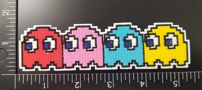 PACMAN PATCH PAC MAN CHEESE Ghosts Patch Hook Loop 80s Video Game 