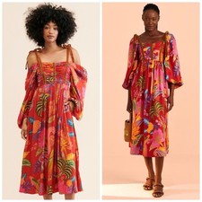 FARM Rio Mystic Bush Midi Dress Floral Tropical Colorful Small