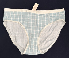 NEW Victoria's Secret Vintage HI CUT BRIEF Green Plaid Size LARGE Panty NWT