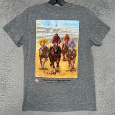 VTG Kentucky Derby 144 T Shirt Mens Sz S Gray Churchill Downs 2018 2-Sided Tee