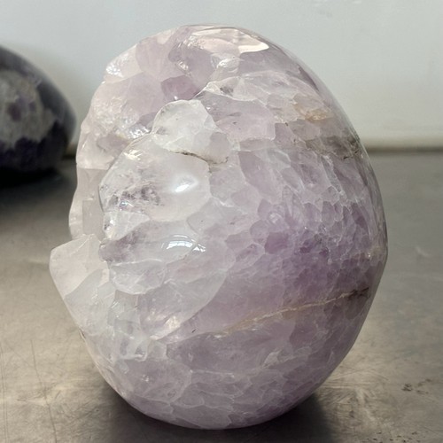 Teschio Geode Agata Viola Naturale 3,91LB Top Cristallo di Quarzo Intagliato a Mano Reiki - Foto 4 di 13