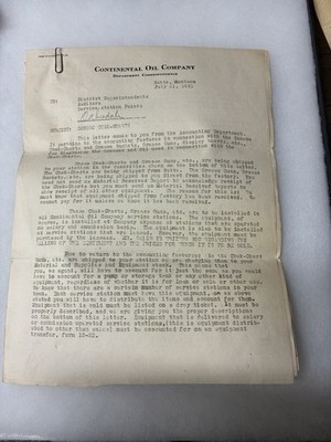 1931 Continental Oil Co Butte Montana Conoco Letter W/ AD 