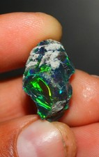 17.10 Ct Black Opal Rough Natural Black Ethiopian Welo Fire Large Raw Opal stone