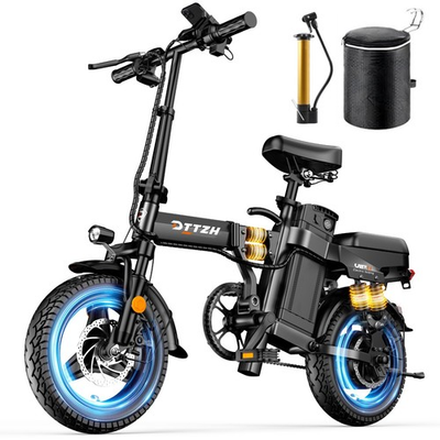 #ad DTTZH A12 Folding Ebike 2000W 52V 40MPH 14quot; black Electric bike for Adult UL2849 $568.00