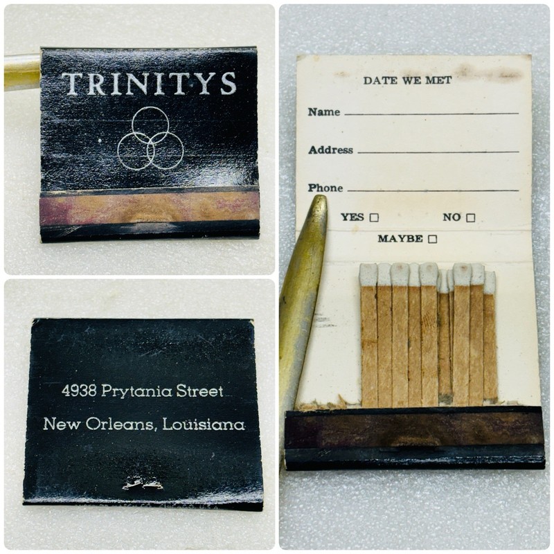 VTG‼ Trinitys Bar New Orleans LA Louisiana Prytania St. Matchbook • NEARLY FULL‼
