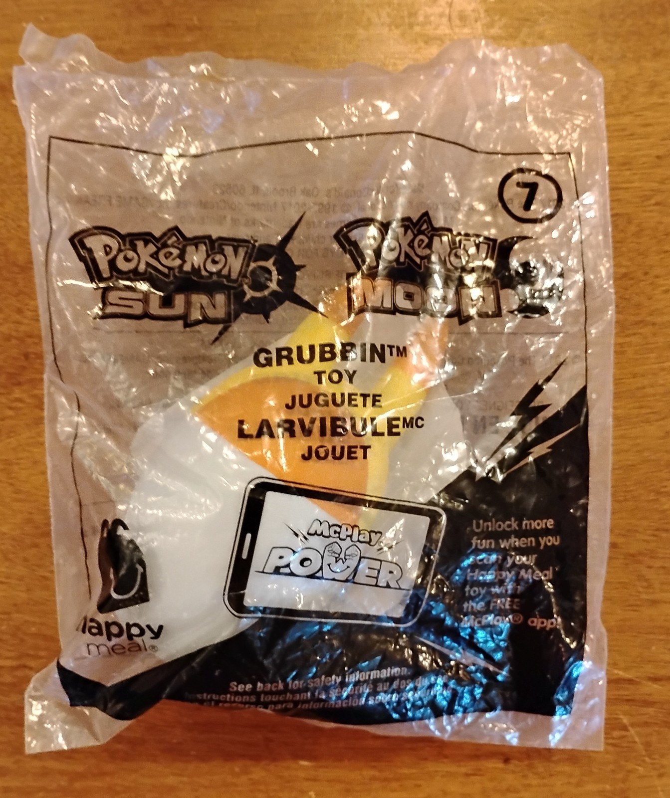 2017 POKEMON GRUBBIN McDonalds Sun Moon Happy Meal #7 sealed Toy Only no card