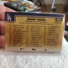 2025 Topps Series 1 Dodgers Swagger Golden Mirror Image Variation #255🔥👌