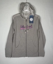 NWT Life Is Good Jacket Women Small Gray Pink Full Zip Drawstring Hoodie Windsor